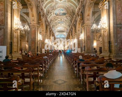 Cathédrale métropolitaine, nef centrale, Santiago, Chili Banque D'Images