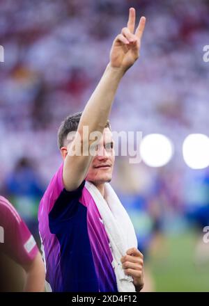 Stuttgart, Allemagne. 19 juin 2024. Stuttgart, MHP Arena, 19.06.2024, Florian Wirtz, de l'allemagne, sourit après le match Championnat d'Europe UEFA 2024 Allemagne contre Hongrie. Crédit : Mika Volkmann/Alamy Live News Banque D'Images