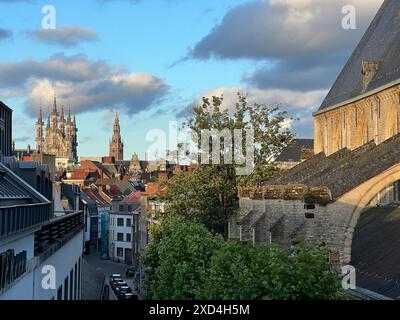 Horizon de Louvain dans le soleil du soir Banque D'Images