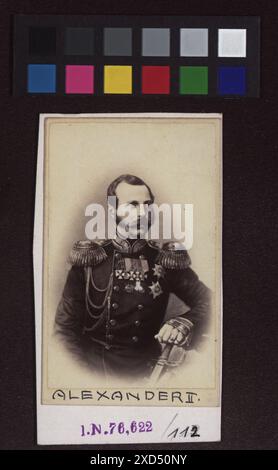 Portrait du tsar Alexandre II de Russie (1818-1881), pris vers 1870. L'image montre l'empereur russe en tenue formelle, représentant son rôle en tant que personnage historique et dirigeant au milieu du XIXe siècle. Banque D'Images
