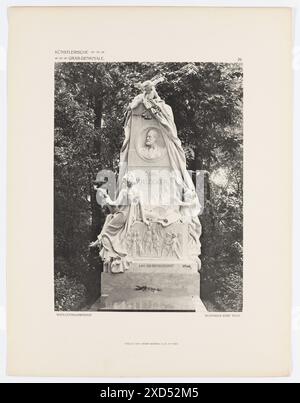 Zentralfriedhof, Grabdenkmal Carl Millöcker, Bildhauer Josef Tuch (Blatt Nr. 26 aus : künstlerische Grabdenkmale. Moderne Architektur & Plastik von Friedhöfen und Kirchen in Oesterreich-Ungarn, Serie 1, Anton Schroll & Co, Wien) Anton Schroll & Co, maison d'édition Leonhard Hilzensauer, tombeau monumental, Zentralfriedhof, sculpture, tombe, tombeau vers 1910 (année de publication) Banque D'Images