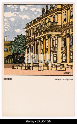 Postkarte der Wiener Werkstätte Nr. 447 : Berlin, Kronprinzenpalais Franz Bernhard Kuhn (1889-1952), artiste, Wiener Werkstätte, maison d'édition Timtom/L. Hilzensauer, palais / Palace 1911 Banque D'Images