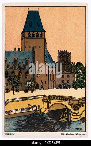 Postkarte der Wiener Werkstätte Nr. 445 : Berlin, Märkisches Museum Franz Bernhard Kuhn (1889-1952), artiste, Wiener Werkstätte, maison d'édition Timtom/L. Hilzensauer, musée 1911 Banque D'Images