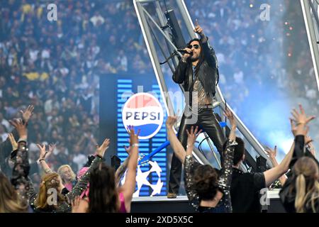 Lenny Kravitz et son groupe donnent un concert d'avant-match avant un match de football entre le Borussia Dortmund allemand et le Real Madrid CF espagnol lors de la finale de l'UEFA Champions League de la saison 2023-24, le dimanche 1er juin 2024 à Londres , Royaume-Uni . PHOTO SPORTPIX | David Catry Banque D'Images