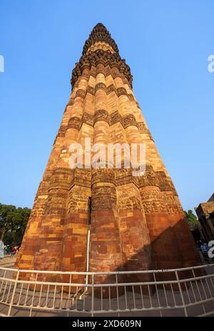 Qutub Minar à Delhi, Inde Banque D'Images