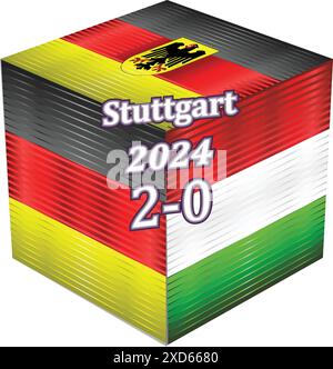 Championnat d'Europe de football de l'UEFA, score Allemagne VS Hongrie, résultat, 2-0 Illustration de Vecteur
