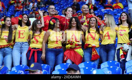 Gelsenkirchen, Allemagne. 20 juin 2024. Fans de l'Espagne lors du match de football Euro 2024 phase de Groupe B entre l'Espagne et l'Italie au stade Arena AufSchalke de Gelsenkirchen (Allemagne), le 20 juin 2024. Crédit : Insidefoto di andrea staccioli/Alamy Live News Banque D'Images