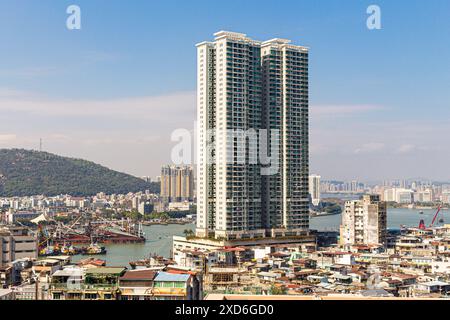 La région de la baie de l'île de Macao - autrefois colonie du Portugal, mais maintenant le centre des jeux de hasard pour la République populaire de Chine - un endroit idéal à visiter. Banque D'Images