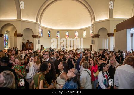 Detroit, Michigan - L'ouverture de la nouvelle galerie d'art Shepherd, un projet du collectif Library Street. La galerie est logée dans l'ancienne bonne elle Banque D'Images