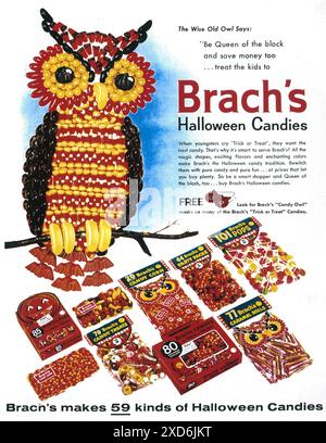 1960 Brach's Halloween Candies avec une chouette Banque D'Images