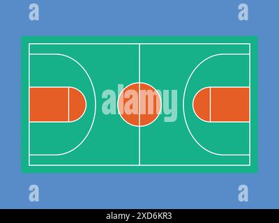 Icône de vecteur de plancher de terrain de basket-ball. Illustration du terrain de basket-ball. Terrain de basket-ball Illustration de Vecteur