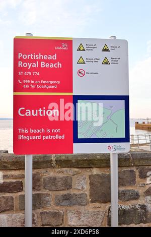 Bristol, Royaume-Uni. 20 juin 2024. Lors d'une chaude soirée à Portishead, la RNLI est l'une des nombreuses images célébrant le 200e anniversaire montrent la scène générale de leur maison. Le RNLI a été formé en 1824 sauvant des vies lors d'un service quotidien de 24/7 par des membres d'équipage à 238 stations de sauvetage. Crédit photo : Robert Timoney/Alamy Live News Banque D'Images