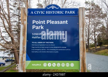 Bienvenue au parc point Pleasant à Halifax, Nouvelle-Écosse, Canada Banque D'Images