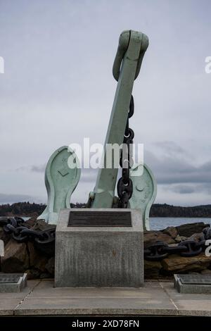 Ancre du NCSM Bonaventure exposée au parc point Pleasant à Halifax, Nouvelle-Écosse, Canada Banque D'Images