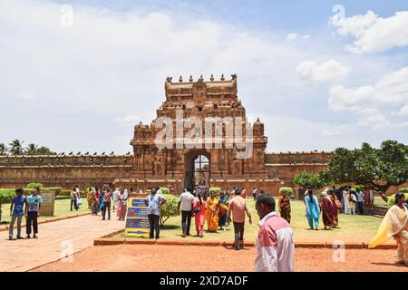 Le temple Brihadeeswarar à Thanjavur, Tamilnadu, Inde Banque D'Images
