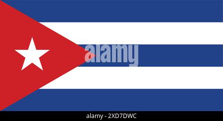 Drapeau de Cuba Illustration de Vecteur