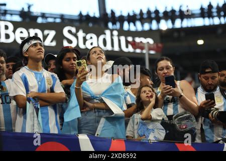 Les fans de l'Argentine attendent le départ de la Copa America USA 2024, groupe A, match de phase de groupe entre l'Argentine et le Canada, au stade Mercedes Benz d'Atlanta, le 20 juin 2024. Banque D'Images