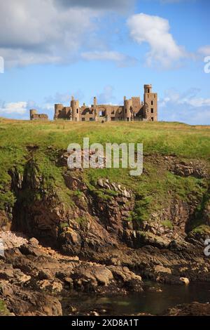 Les ruines de nouveau Slains castle sur la falaise en erdeenshire Cruden Bay,AB,N/East-Scotland. Banque D'Images