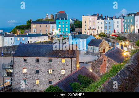 Soirée à Tenby, Pembrokeshire, pays de Galles. Banque D'Images