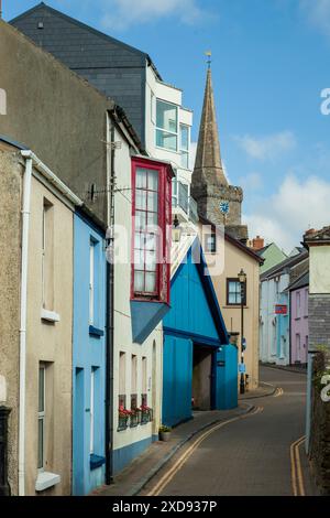 Cresswell Street à Tenby, Pembrokeshire, pays de Galles. Banque D'Images