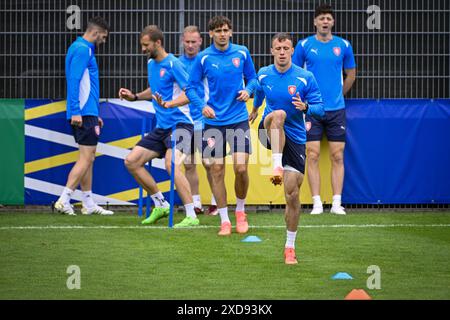 Norderstedt, Allemagne. 21 juin 2024. L'équipe tchèque de football s'entraîne avant le match du Groupe F contre la Géorgie lors des Championnats d'Europe de football à Norderstedt, Allemagne, le 21 juin 2024. Crédit : vit Simanek/CTK photo/Alamy Live News Banque D'Images