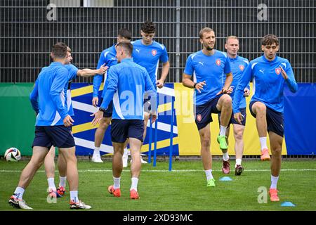 Norderstedt, Allemagne. 21 juin 2024. L'équipe tchèque de football s'entraîne avant le match du Groupe F contre la Géorgie lors des Championnats d'Europe de football à Norderstedt, Allemagne, le 21 juin 2024. Crédit : vit Simanek/CTK photo/Alamy Live News Banque D'Images