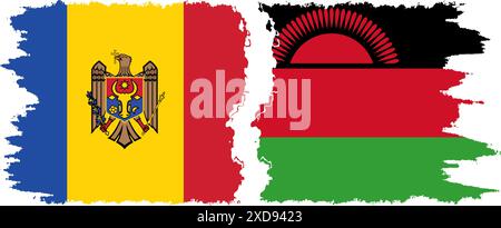 Malawi et Moldavie grunge drapeaux connexion, vecteur Illustration de Vecteur