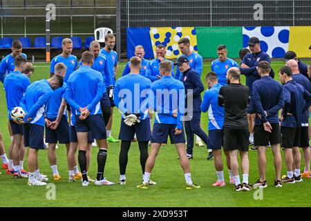 Norderstedt, Allemagne. 21 juin 2024. L'équipe tchèque de football s'entraîne avant le match du Groupe F contre la Géorgie lors des Championnats d'Europe de football à Norderstedt, Allemagne, le 21 juin 2024. Crédit : vit Simanek/CTK photo/Alamy Live News Banque D'Images