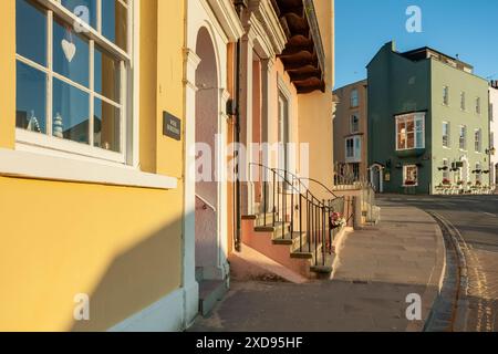 Coucher de soleil à Tenby, Pembrokeshire, pays de Galles. Banque D'Images
