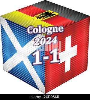 Championnat d'Europe de football de l'UEFA, score Ecosse VS Suisse, résultat, 1-1 Illustration de Vecteur