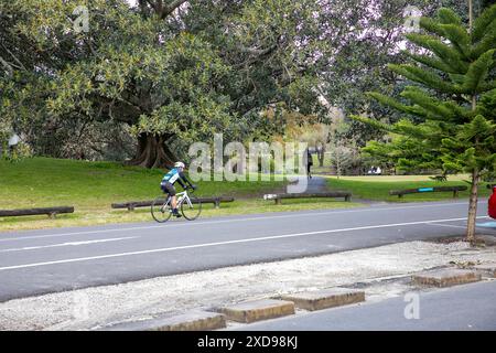 Centennial Park Sydney, parc populaire avec les cyclistes qui parcourent 3,8 km boucles autour du parc sur Grand Drive, Randwick, Sydney, NSW, Australie Banque D'Images