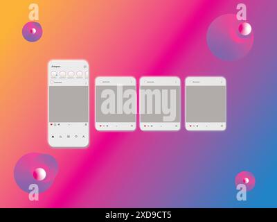 Modèle de publication de carrousel de médias sociaux Illustration de Vecteur