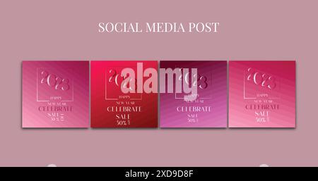 Modèle de publication de carrousel de médias sociaux Illustration de Vecteur