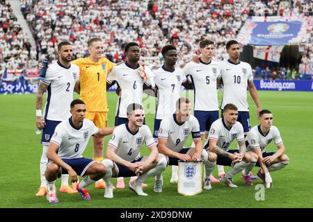 Francfort, Allemagne. 20 juin 2024. Équipe d'Angleterre vue lors du match UEFA EURO 2024 entre le Danemark et l'Angleterre à Deutsche Bank Park (Francfort-sur-le-main). Score final : Danemark 1:1 Angleterre. (Photo de Grzegorz Wajda/SOPA images/SIPA USA) crédit : SIPA USA/Alamy Live News Banque D'Images