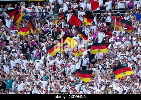 Fans von Deutschland, GER, Allemagne (GER) v. Ungarn (HUN), Fussball Europameisterschaft, UEFA EURO 2024, Gruppe A, 2. Spieltag, 19.06.2024 Foto : Eibner-Pressefoto/Michael Memmler Banque D'Images