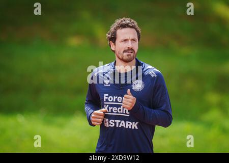 Francfort, Tyskland. 21 juin 2024. Thomas Delaney lors de l'entraînement de l'équipe nationale masculine danoise à Freudenstadt, Allemagne, vendredi 21 juin 2024. L'équipe nationale de football rencontre la Serbie le mardi 25 juin 2024. (Photo : Liselotte Sabroe/Ritzau Scanpix) crédit : Ritzau/Alamy Live News Banque D'Images