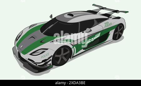 Illustration de la voiture de police de Dubaï Illustration de Vecteur