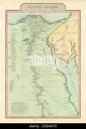 'Aegyptus Antiqua". L'Egypte ancienne. Vallée du Nil Mer Rouge Sinaï. La carte d'Anville, 1815 Banque D'Images