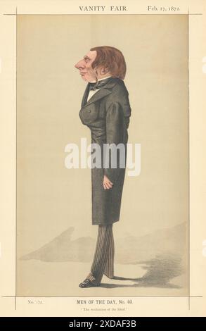 LE DESSIN ANIMÉ John Ruskin, UN ESPION DE VANITY FAIR, « la réalisation de l'idéal ». Écrivain 1872 Banque D'Images