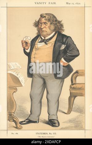 LE DESSIN ANIMÉ DE L'ESPION VANITY FAIR Charles Sumner, sénateur américain « The massive Mevance » 1872 Banque D'Images