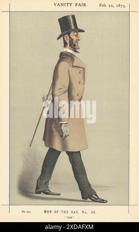 LE DESSIN ANIMÉ DE L'ESPION VANITY FAIR Sir Jack Karslake. Loi. Par Lyall 1873 Old print Banque D'Images