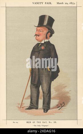 VANITY FAIR SPY CARICATURE Edward Levy 'The Daily Telegraph' journaux 1873 Banque D'Images