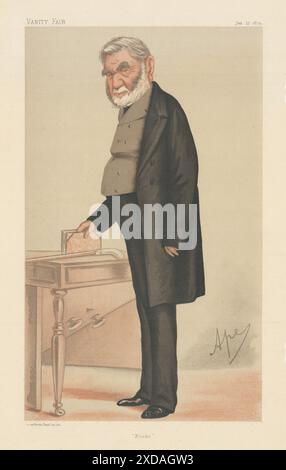 VANITY FAIR SPY CARICATURE Sir Anthony Panizzi 'Books' Bibliothécaire britannique 1874 Banque D'Images