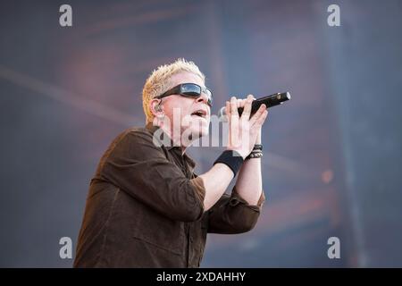 Bryan Dexter Holland, chanteur de The Offspring au Copenhagen Metal Festival au Kloverparken Camping Copenhagen, Danemark. Le festival prendra Banque D'Images