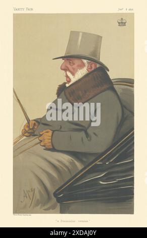 VANITY FAIR SPY CARICATURE Marquis de Tweeddale 'Peninsular Veteran' Carriage 1876 Banque D'Images