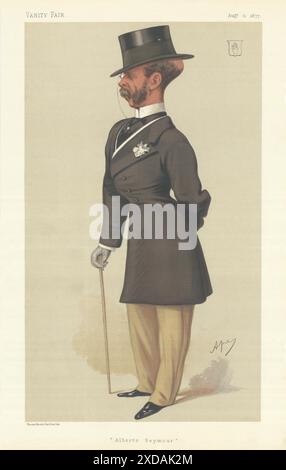 VANITY FAIR SPY CARTOON Sir Francis Seymour 'Albert's Seymour'. Imprimé APE 1877 Banque D'Images