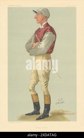 LE DESSIN ANIMÉ DE L'ESPION VANITY FAIR John 'Jack' Watts 'Johnny Watts' jockeys. Par Lib 1887 Banque D'Images