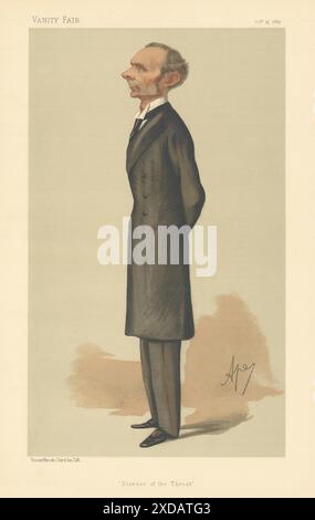 CARICATURE DE L'ESPION VANITY FAIR Morrell Mackenzie « la diséase de la gorge » Docteur 1887 Banque D'Images