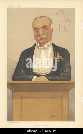 LE DESSIN ANIMÉ DE L'ESPION VANITY FAIR Bernard John angle « Jack in the Box » Finance. FCG 1890 Banque D'Images