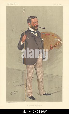 CARICATURE DE L'ESPION DE VANITÉ Samuel Luke Fildes 'il peint 'le Docteur' artiste 1892 Banque D'Images